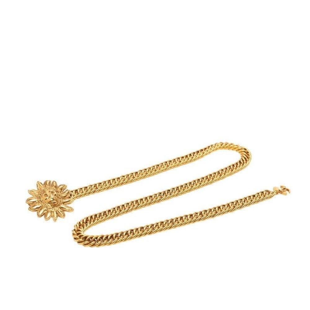 Chanel CC Logo Lion Motif Chain Belt Gold Plated